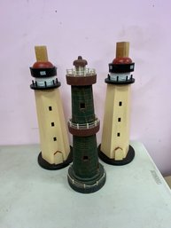 Lot Of 3 Lighthouse Figurines