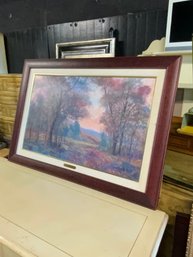 Wood Framed Print, 'painted Pastoral I' By Michael Schofield