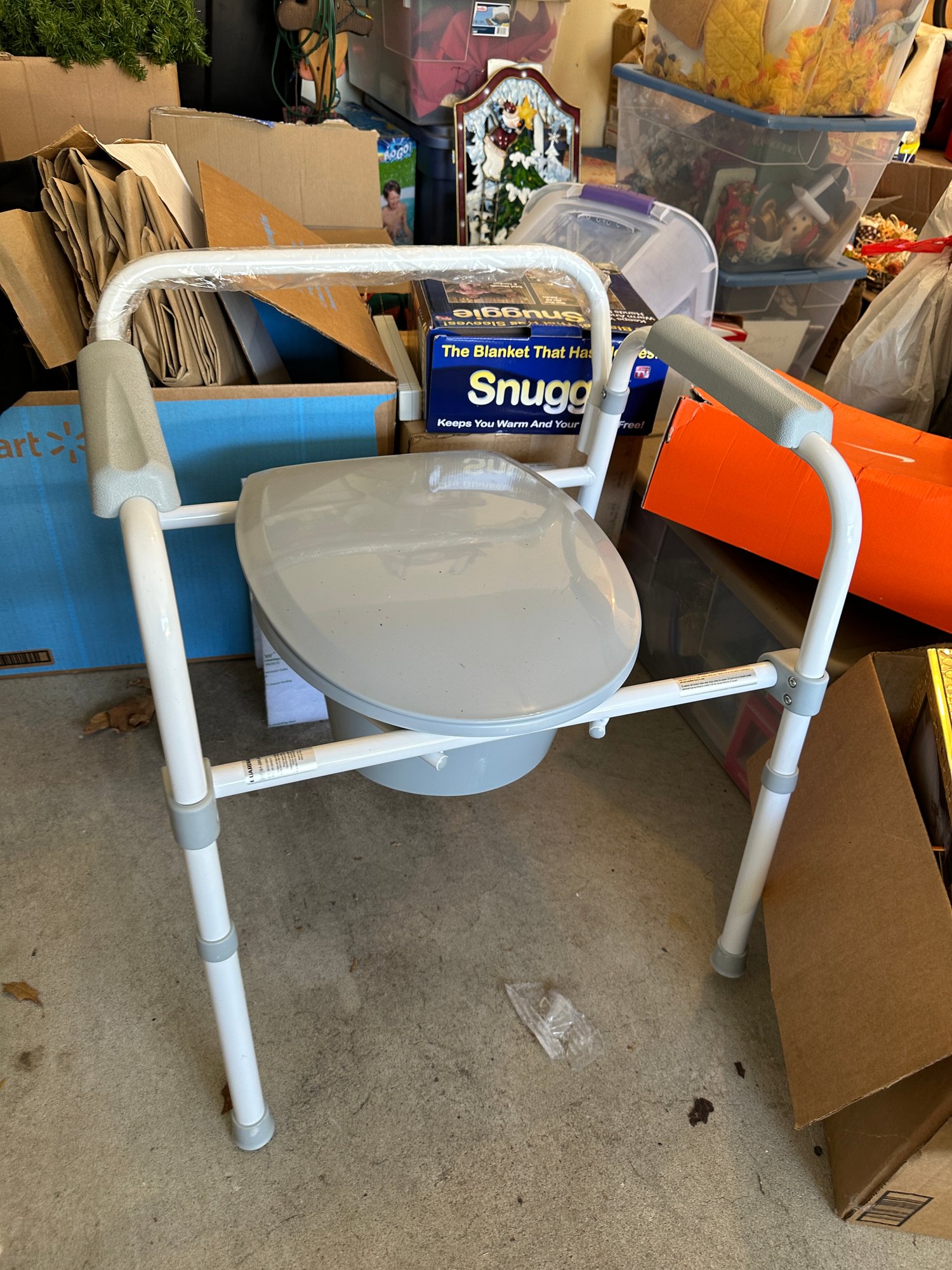 Steel Elongated Bedside Commode 3IN1, STEEL, ELONGATED Guardian