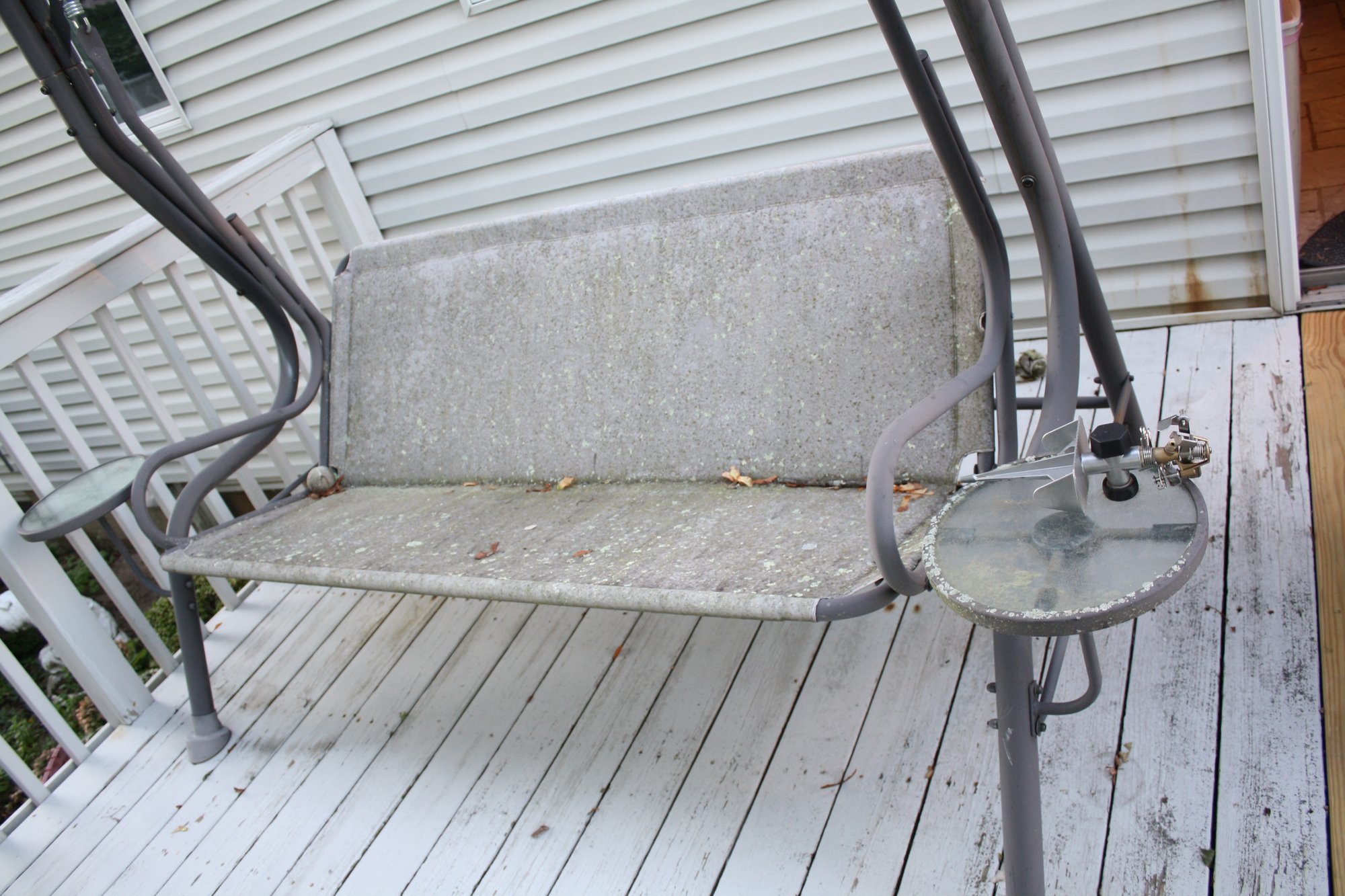 Freestanding Patio Swing With Attached Side Tables #31769