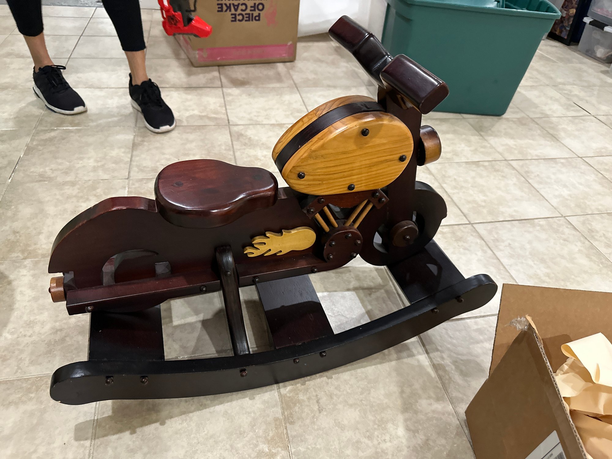 ROCKING MOTORCYCLE Handmade Solid Oak Rocker Bike #17265 | Auctionninja.com