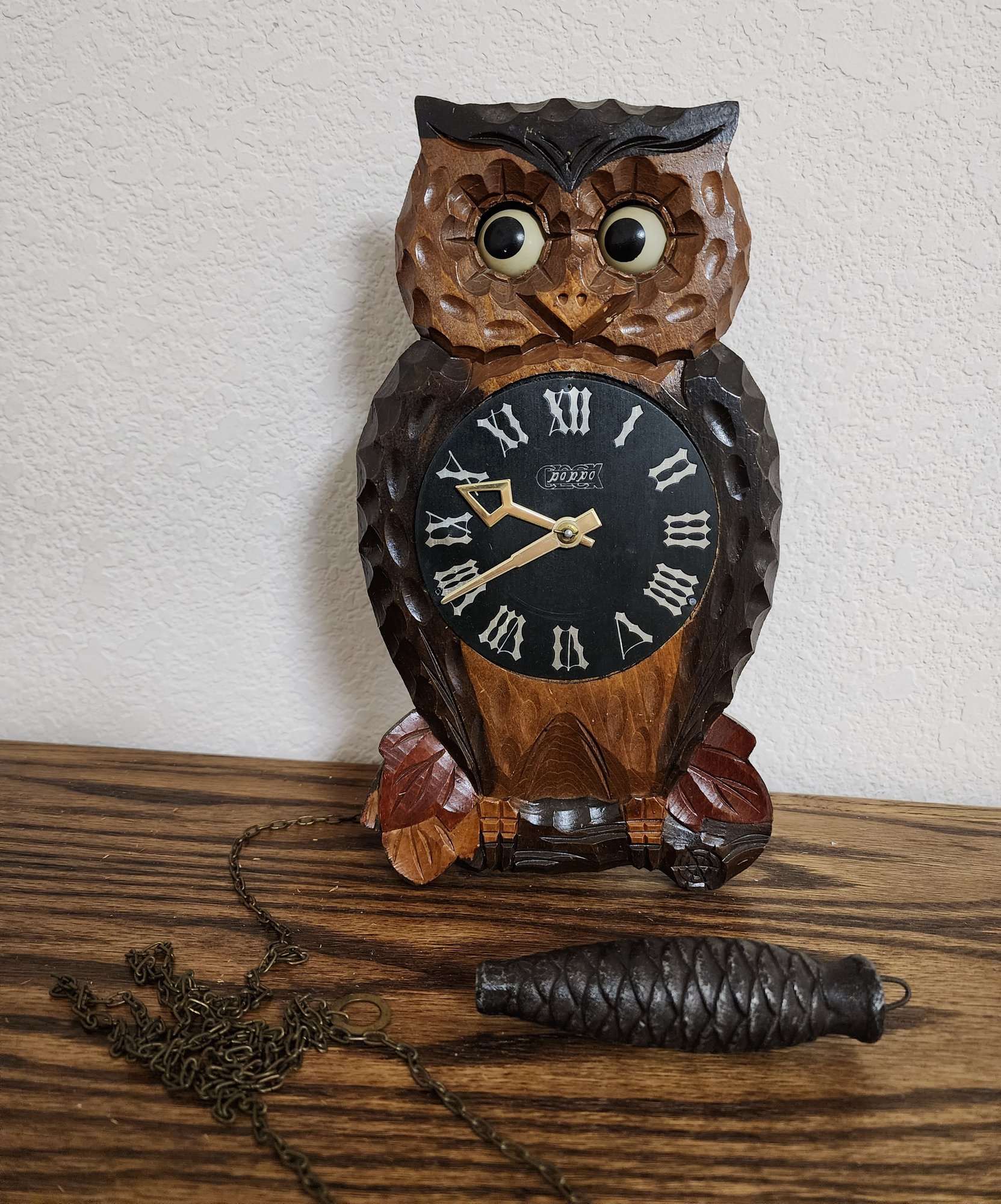 Vintage 1940's POPPO Tezuka Wooden Wall Clock #4531 | Auctionninja.com