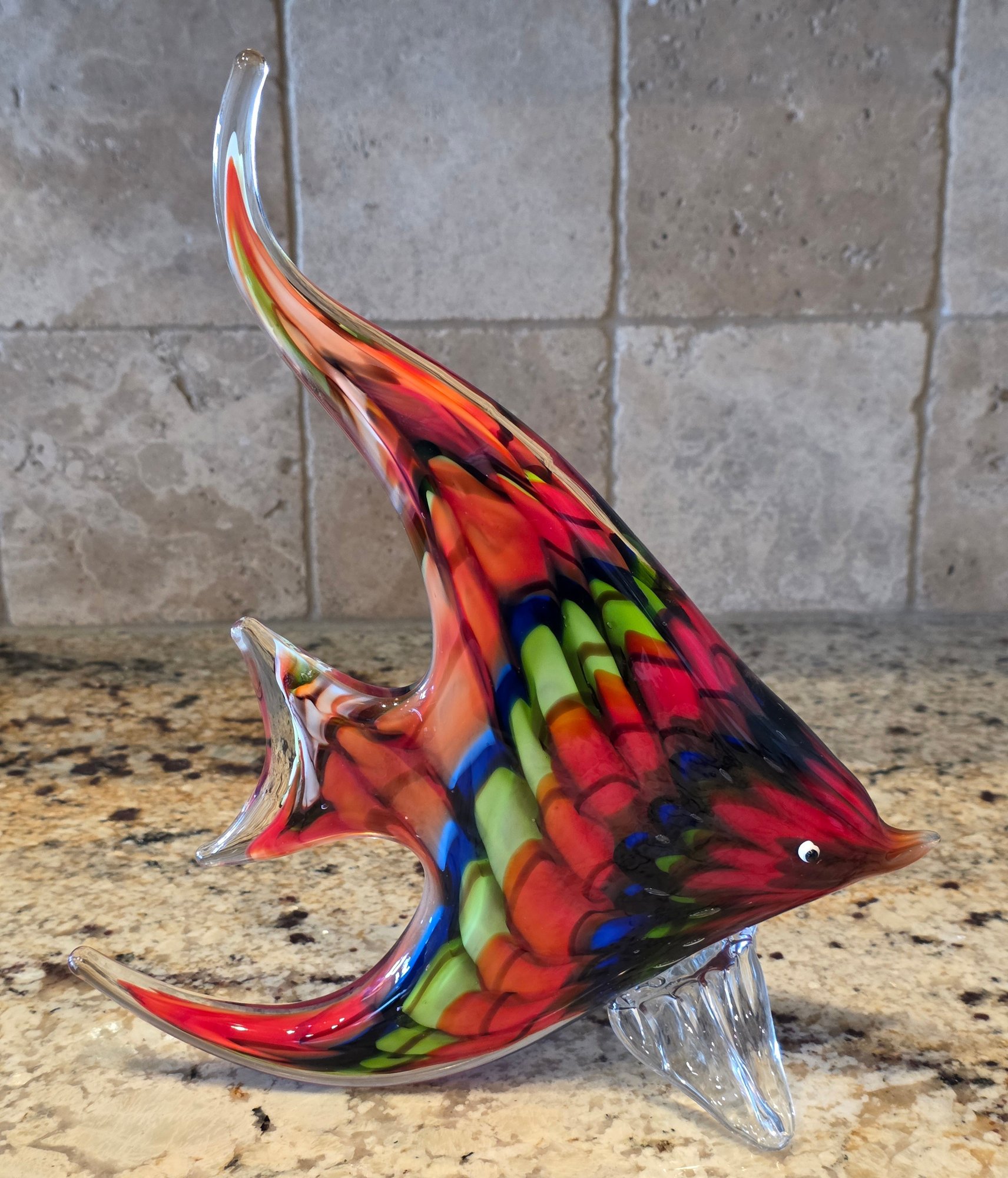 GlassOfVenice Murano Glass Angel Fish Sculpture #35451 | Auctionninja.com