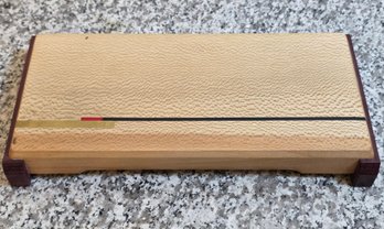 R303 Handcrafted Wooden Tray Or Case Made From Bird's-eye Maple With Contrasting Wood Accent Strips