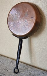 Vintage Large Copper Skillet Cookware Pan With Handle