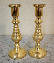 Vintage Brass BALDWIN Candlestick Holder Stands #1