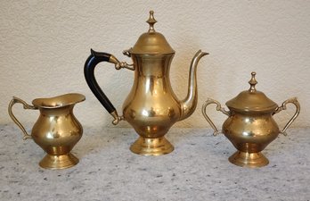 Vintage Brass Teapot Set Home Decor Essentials