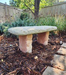Outdoor Stone Slab Resting Bench