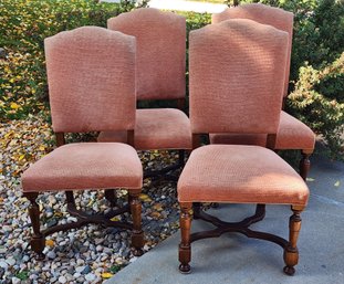 (4) Dining Table Chairs With Brand New Roll Of Upholstery Fabric
