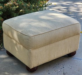 Soft Padded Light Beige Upholstered Ottoman
