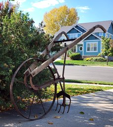 Antique Garden Push Plow Cultivator Farmhouse Decor