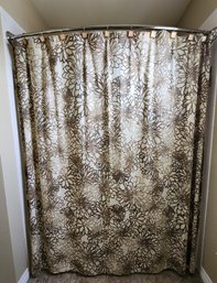 Large Shower Curtain And Hooks Combo