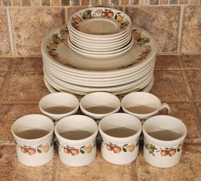 Large Vintage WEDGWOOD Quince Tableware Coffee Cups & Plates