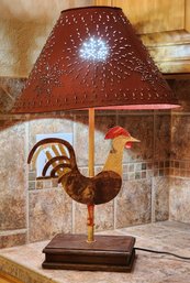 Vintage Metal Accent Rooster Theme Table Lamp