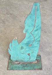 Vintage Handmade Metal Crafts Howling Wolf Lawn And Garden Decor