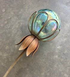 (2) Metal Lawn And Garden Orb Style Accents