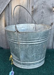 Vintage Galvanized Metal Bucket Farmhouse Decor