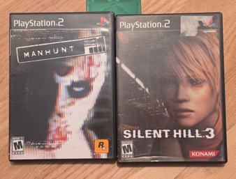 (2) Playstation 2 Video Game Selections - Manhunt And Silent Hill 3