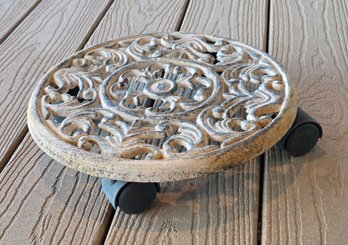 Decorative Cast Iron Plant Caddy Or Trolley