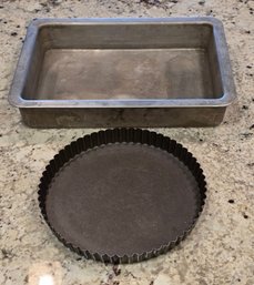 Rectangular Baking Tin And A Round, Fluted Tart Or Quiche Pan