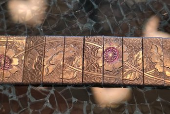 Vintage Sarah Coventry Gold-tone Link Bracelet, Often Referred To As A 'Floral Mural'