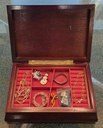 Assortment Of Ladies Costume Jewelry And Box Storage
