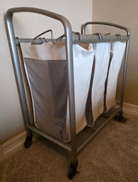 Seville Classics 3-Bag Heavy-Duty Laundry Hamper Sorter Cart