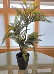 Vickerman 30' Artificial Green Fern In A Round Black Pot