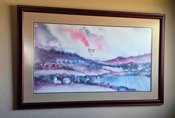 Framed, Signed Limited Edition Art Print Titled 'Napa Valley Balloon'