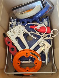 Assortment Of Tools And Plastic Tote With Lid