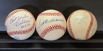Vintage Autographed Baseballs Featuring Signatures From Baseball Hall Of Fame Members