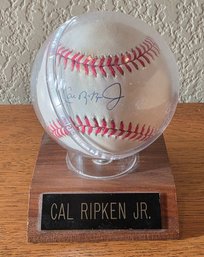 Collectible Item Is A Baseball Hand-signed By Hall Of Fame Infielder Cal Ripken Jr.
