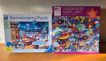 Two Different Brands Of Jigsaw Puzzles