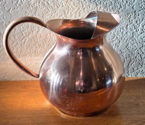 Vintage Copper Pitcher Mid Century Modern