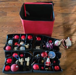 Vintage Assortment Of Christmas Holiday Ornaments And Storage Box