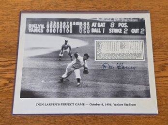 Collectible Don Larsen Signed 8x10 Photograph