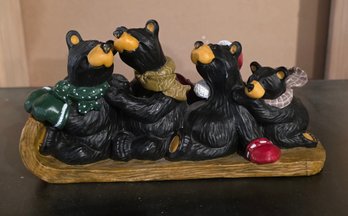 Retired 'Bearfoots Bears Sled Team' Figurine Designed By Artist Jeff Fleming
