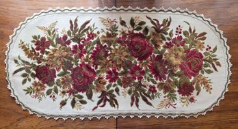 Vintage Floral Tapestry Or Embroidered Table Runner