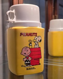 Vintage Peanuts Thermos Featuring Charlie Brown And Snoopy