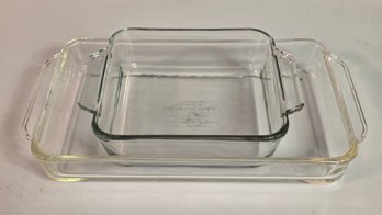 Tempered Clear Glass Baking Dishes Featuring Side Handles