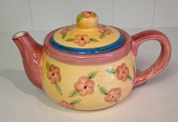 Ceramic Teapot With A Hand-painted Yellow Body