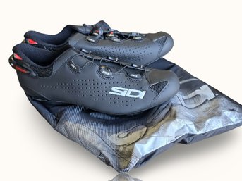 #G13 Sidi Black Matte Cycling Shoes With Storage Bag