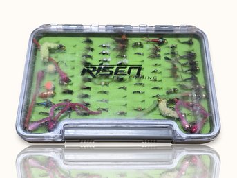 #J46 Risen Fly Fishing Box With San Juan Worms And Nymphs
