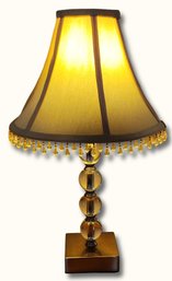 BR7 Crystal Ball Table Lamp With Beaded Shade