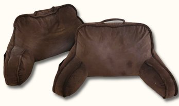BR9 Brown Suede Microfiber Husband Reading Pillows Pair