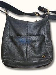 LR7 The Sak Black Pebbled Leather Crossbody Messenger Bag