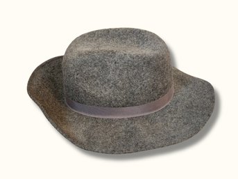 FR16 Lancaster 100 Percent Wool Gray Fedora Hat With Ribbon Band