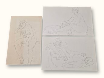 R1024 Vintage G Rogers Pencil Sketch Nude Figure Anatomy Drawings