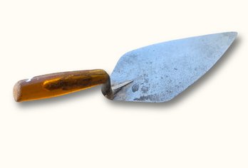 R1043 Vintage W Rose Brick Trowel With Amber Celluloid Handle