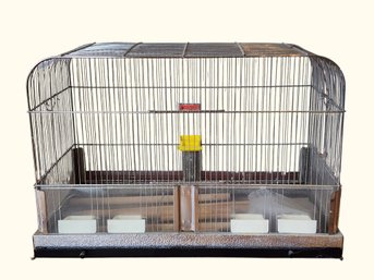 K1 Vintage Crown Wire Bird Cage With Accessories
